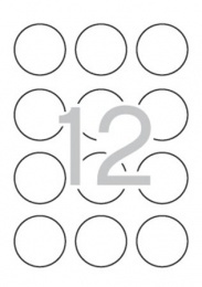 Etikett, 60 mm kör, színes, APLI, neon sárga, 240 etikett/csomag