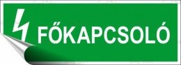 Információs matrica, 14x5 cm, "Főkapcsoló"