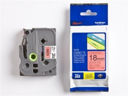 Feliratozógép szalag, 18 mm x 8 m, BROTHER, "TZe-441" piros-fekete